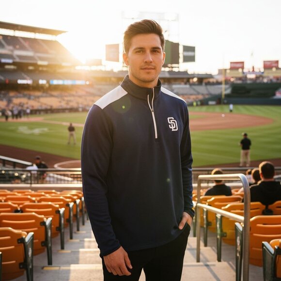 San Diego Padres MLB Pullover Jacket Navy Size XXL - Picture 7 of 7